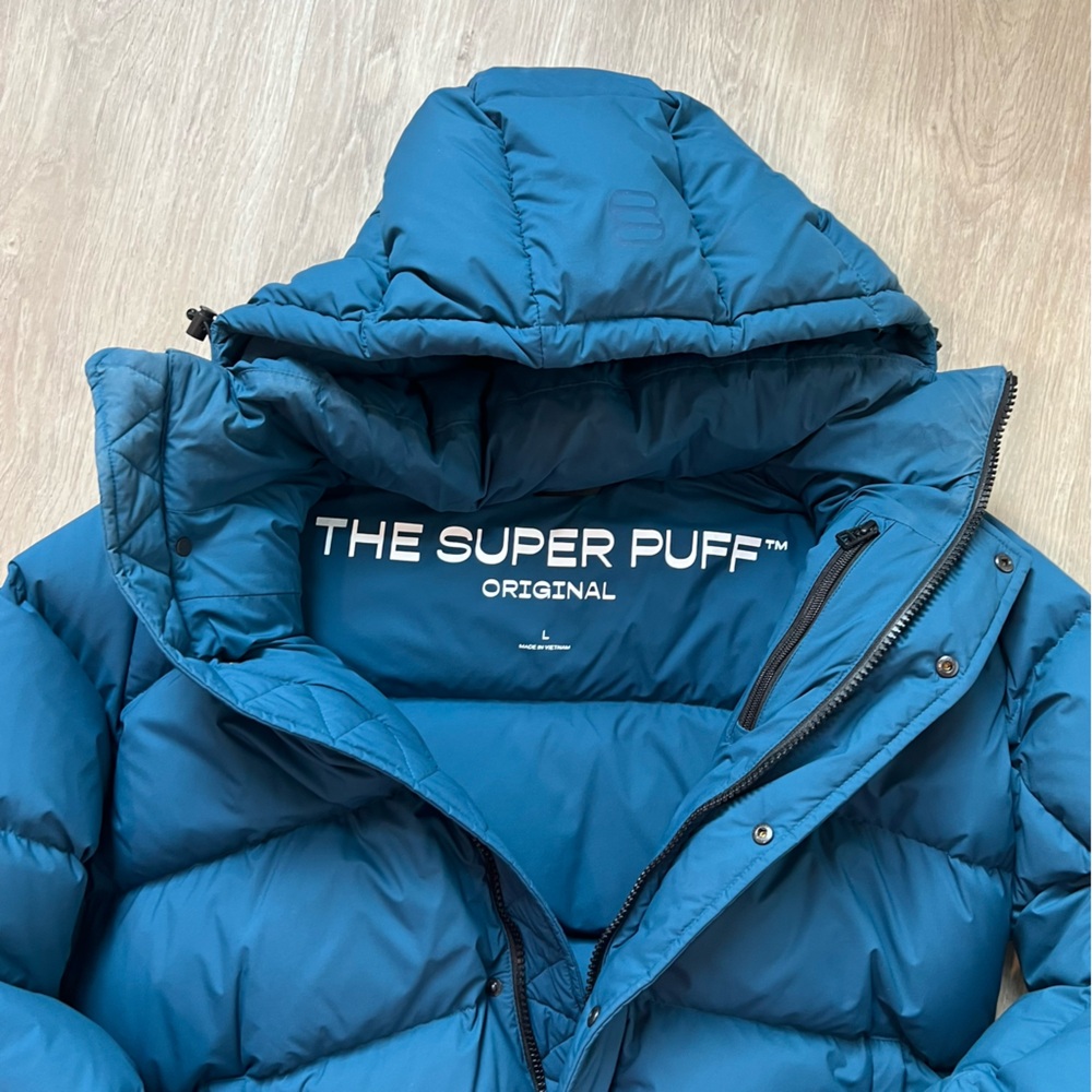 Aritzia TNA Super Puff Jacket Blue | Goose Down Puffer Coat - Picture 3 of 8